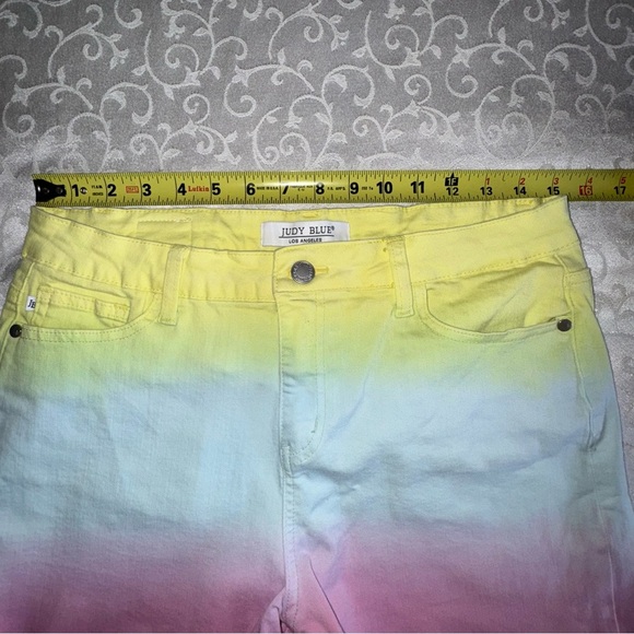 Judy Blue Somewhere Over The Rainbow High Rise Shorts Size L (9 - 11) - Picture 11 of 16